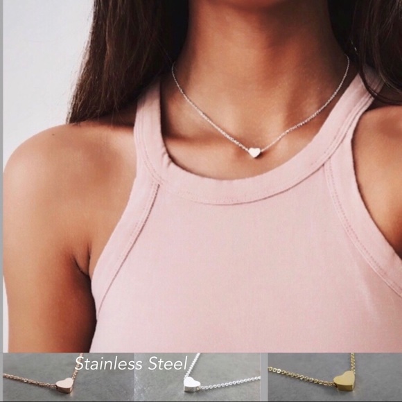 Jewelry - 3 for $25⚡️Dainty heart short s steel necklace